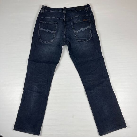 Nudie Jeans Thin Finn Organic Blue Strike Men’s Tag Size 36 HEMMED - Picture 4 of 13